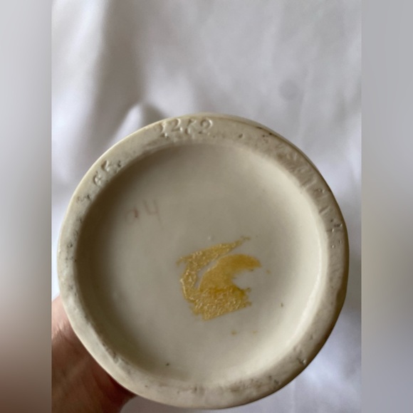 Antique Hand Painted Floral Porcelain Ewer Vase With Handle Unique Shape Marked - Picture 5 of 6